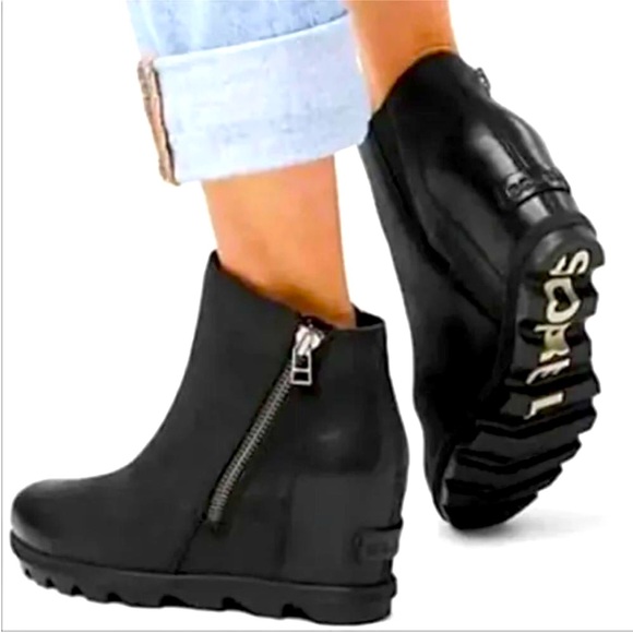 sorel joan of arctic wedge ii zip ash brown